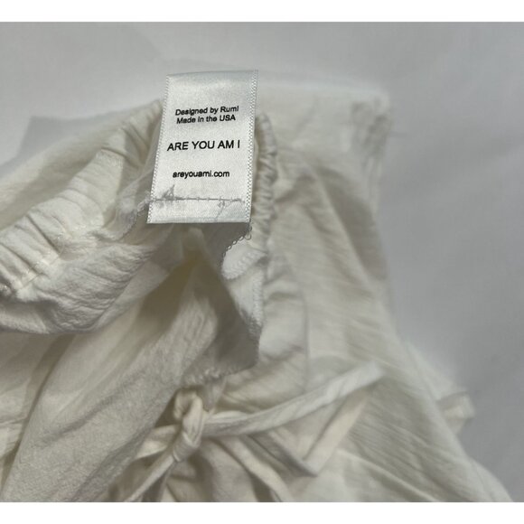 Are You Am I Cotton Drawstring Shorts in White - Picture 3 of 4